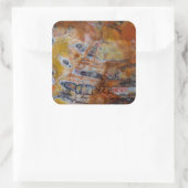 Versteend Hout Bruin Vierkante Sticker (Tas)