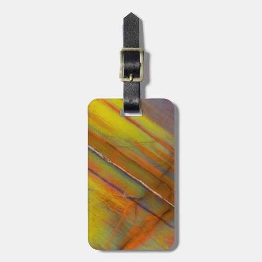 Versteend hout geel bagagelabel (Voorkant verticaal)