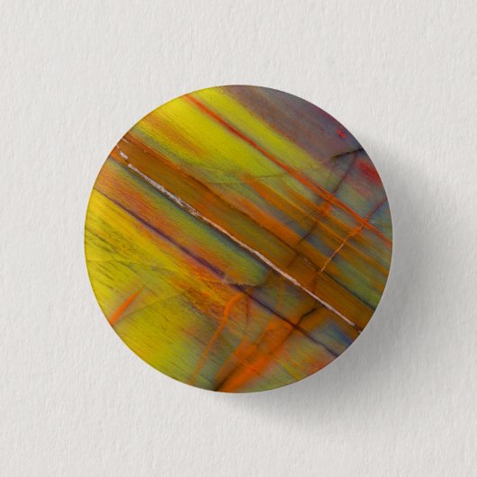 Versteend hout geel ronde button 3,2 cm (Voorkant)