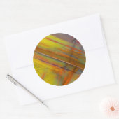 Versteend hout geel ronde sticker (Envelop)