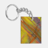 Versteend hout geel sleutelhanger (Voorkant Links)