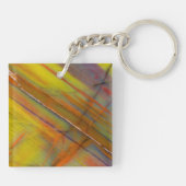 Versteend hout geel sleutelhanger (Achterkant)