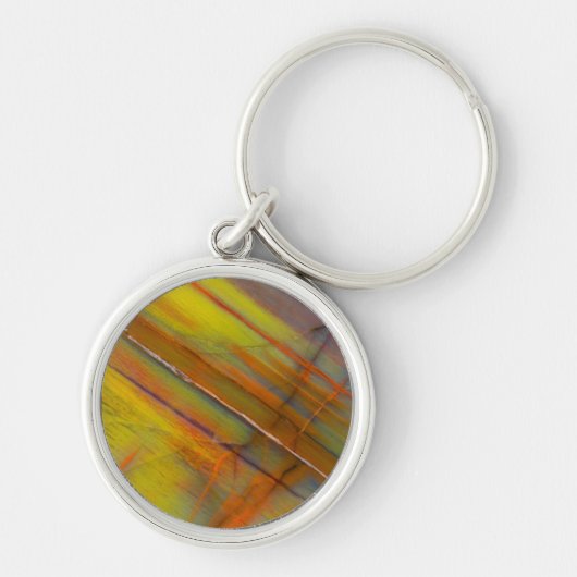 Versteend hout geel sleutelhanger (Voorkant)