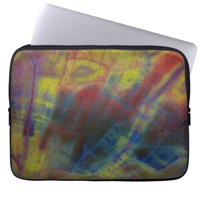 Versteend Hout Horizontaal Laptop Sleeve (Voorkant)