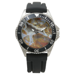 Versteend Hout Met Kristallen Horloge