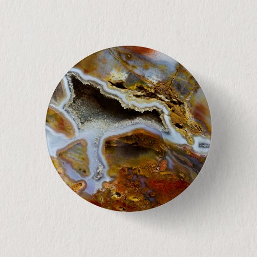 Versteend Hout Met Kristallen Ronde Button 3,2 Cm (Voorkant)
