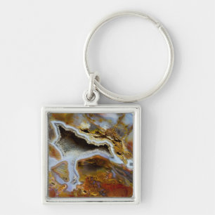 Versteend Hout Met Kristallen Sleutelhanger