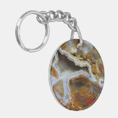 Versteend Hout Met Kristallen Sleutelhanger (Voorkant Links)