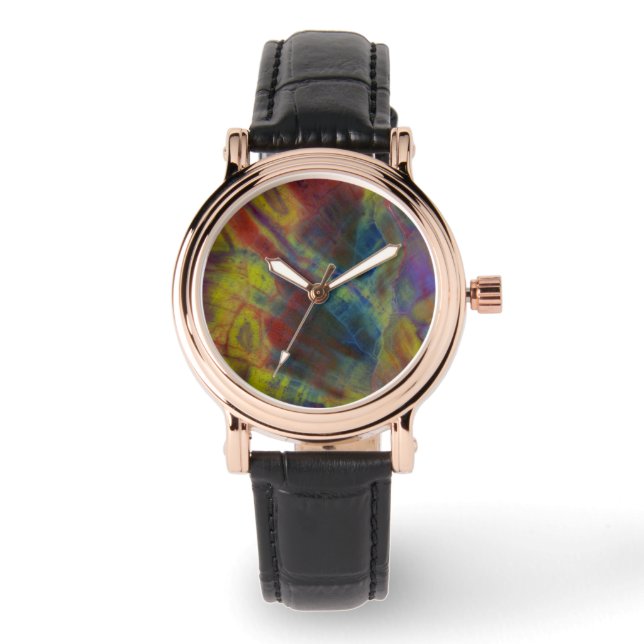 Versteend Hout Verticaal Horloge (Voorkant)