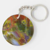Versteend regenbooghout sleutelhanger (Achterkant)