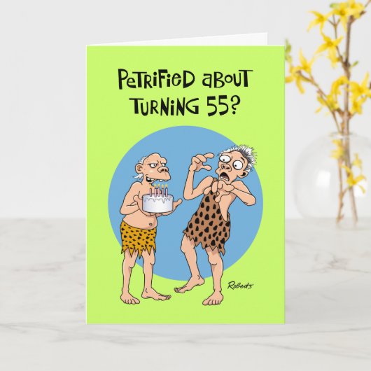 Versteend van de 55ste verjaardag kaart (Gele Bloem)