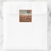 Versteend Woud Route 66 Eeuwfeest Vierkante Sticker (Tas)