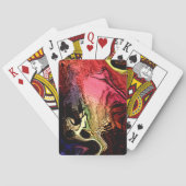 Versteende gesteente of gefossiliseerd hout pokerkaarten (Achterkant)