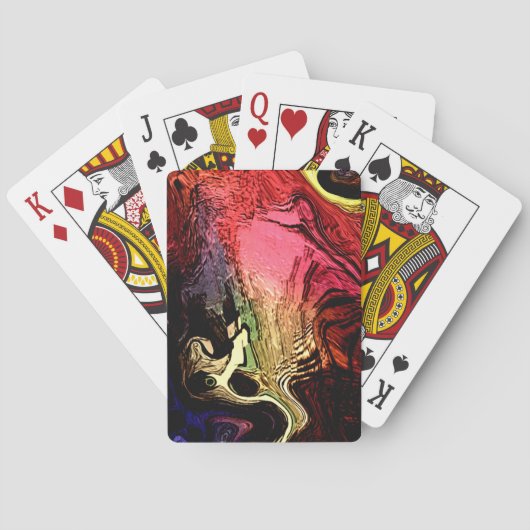 Versteende gesteente of gefossiliseerd hout pokerkaarten (Achterkant)