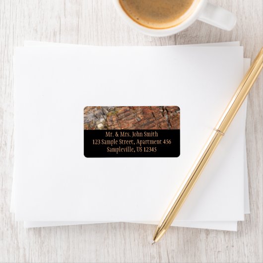 Versteende log Close-up I Etiket (Insitu)