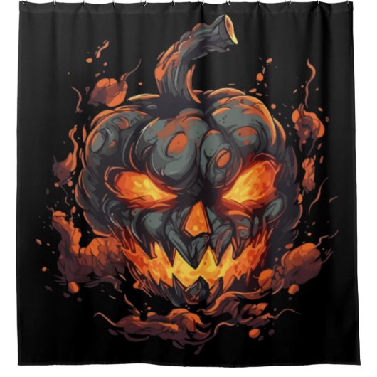 Versteende pompoen douchegordijn (Voorkant)