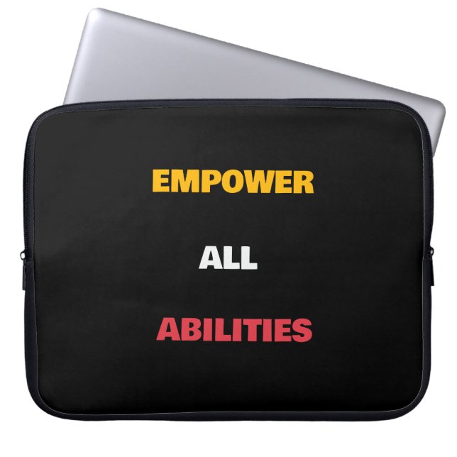 Versterk alle vaardigheden Aangepaste tekst HP lap Laptop Sleeve (Voorkant)