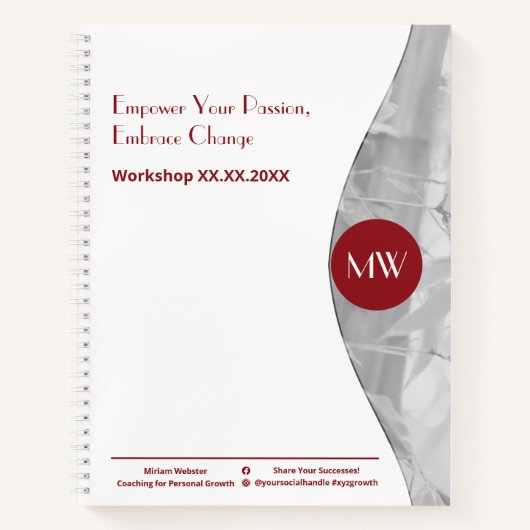 Versterk je passie en omarm Change Life Coach Notitieboek (Voorkant)