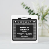 Versterker luidspreker muziek verjaardag kaart (Staand voorkant)