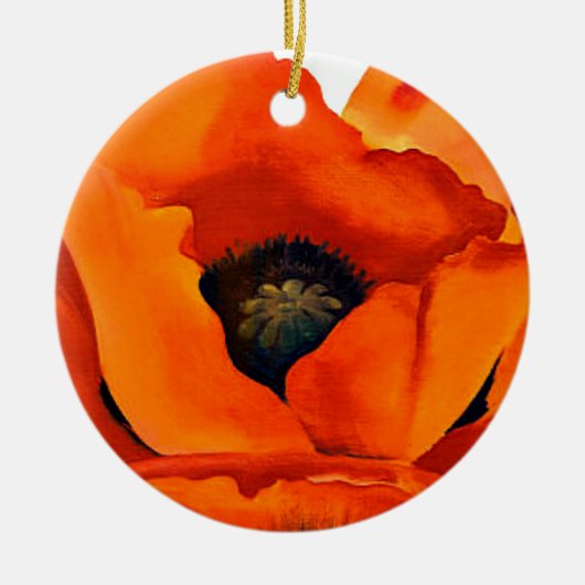 Versterking Georgia O'Keefe Red Poppy Flower 1927 Keramisch Ornament (Voorkant)