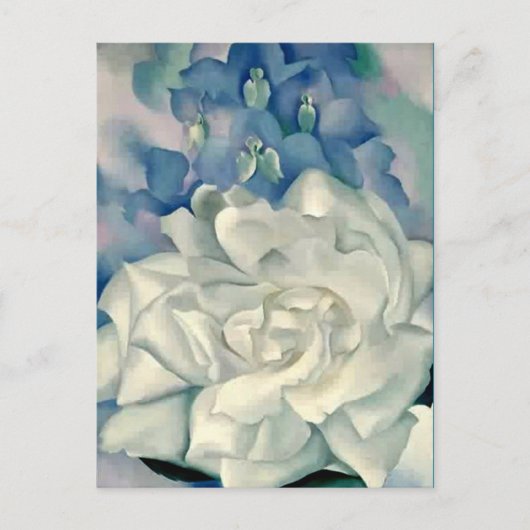 Versterking Georgia O'Keeffe White Rose en Larkspu Briefkaart (Voorkant)