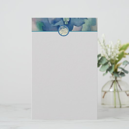 Versterking Georgia O'Keeffe White Rose en Larkspu Briefpapier (Staand voorkant)