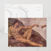 Versterking van Adam door Michelangelo Briefkaart (Voorkant / Achterkant)