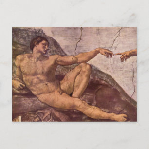 Versterking van Adam door Michelangelo Briefkaart