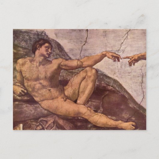 Versterking van Adam door Michelangelo Briefkaart (Voorkant)
