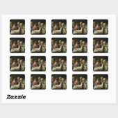 Versterking van de Baby Jezus Vierkante Sticker (Vel)