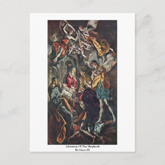 Versterking van de herders door Greco El Briefkaart (Voorkant)