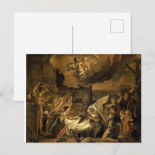 Versterking van de kerstdagen van de Shepherds Fin Feestdagenkaart (Voorkant / Achterkant)