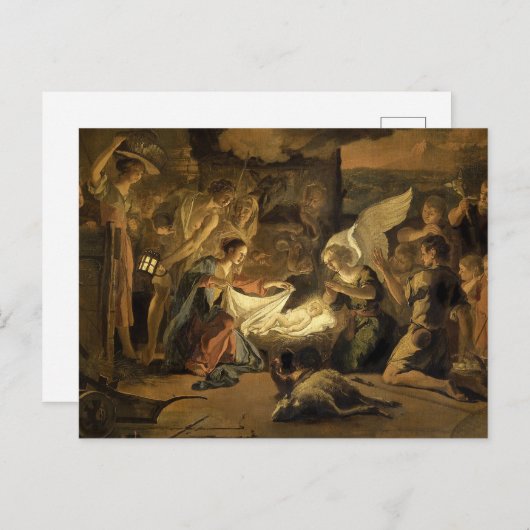 Versterking van de kerstdagen van de Shepherds Fin Feestdagenkaart (Voorkant / Achterkant)