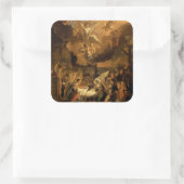 Versterking van de kerstdagen van de Shepherds Fin Vierkante Sticker (Tas)