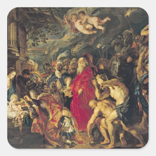 Versterking van de Magi, 1610 Vierkante Sticker (Voorkant)