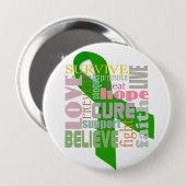 Versterking van hersenletsel Groene lint Ronde Button 4,0 Cm (Voorkant /achterkant)