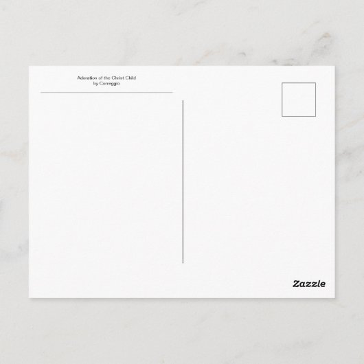 Versterking van het Christelijk Kind door Correggi Briefkaart (Achterkant)