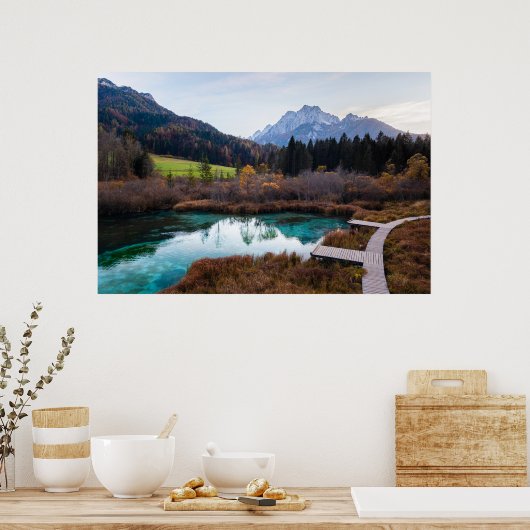 Versterking van Zelenci, Slovenië in het najaar Poster (Keuken)