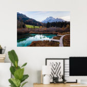 Versterking van Zelenci, Slovenië in het najaar Poster (Thuiskantoor)