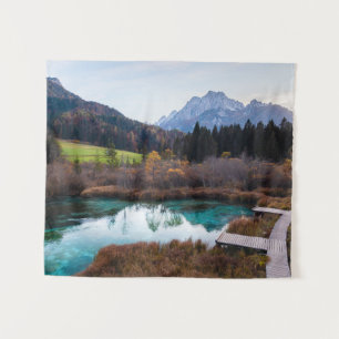 Versterking van Zelenci, Slovenië in het najaar Wandkleed