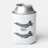 Versterking vliegtuig cartoon blikjeskoeler (Blikje Voorkant)