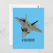 Versterking vliegtuig cartoon briefkaart (Voorkant / Achterkant)