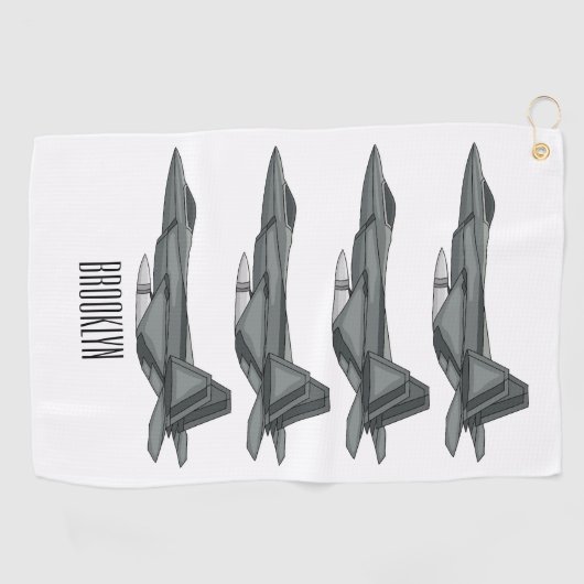 Versterking vliegtuig cartoon golfhanddoek (Horizontaal)