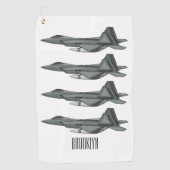 Versterking vliegtuig cartoon golfhanddoek (Voorkant)