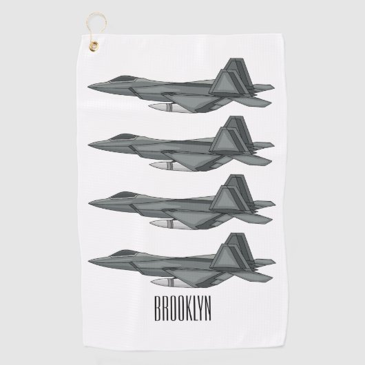 Versterking vliegtuig cartoon golfhanddoek (Voorkant)