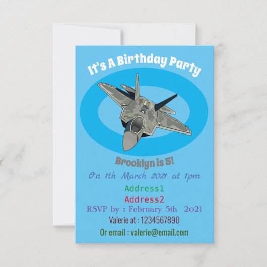 Versterking vliegtuig cartoon kaart (Voorkant)