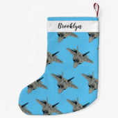 Versterking vliegtuig cartoon kleine kerstsok (Achterkant)