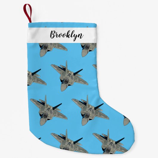 Versterking vliegtuig cartoon kleine kerstsok (Voorkant)