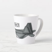 Versterking vliegtuig cartoon latte mok (Rechterhoek)