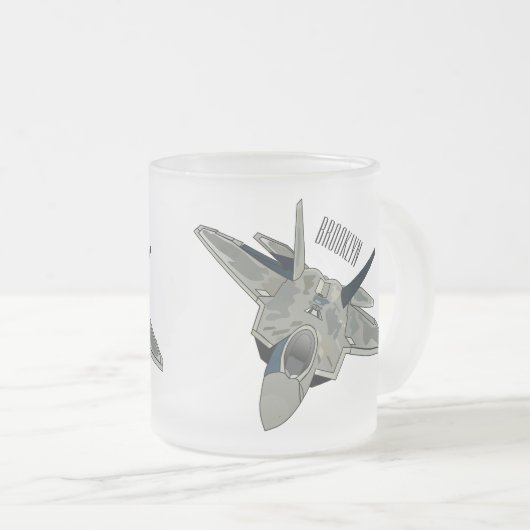 Versterking vliegtuig cartoon matglas koffiemok (Voorkant rechts)